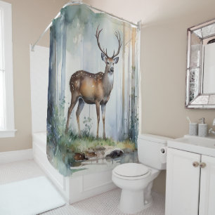 Forest Deer Shower Curtain