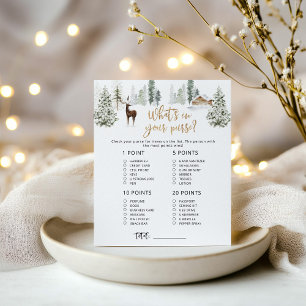 Forest deer whats in your purse baby shower game