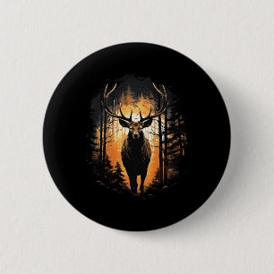 Forest Deer Wildlife Animal Illustration 1 6 Cm Round Badge