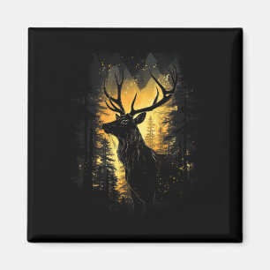 Forest Deer Wildlife Animal Illustration 4 Magnet