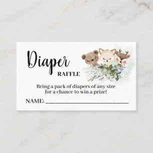 Forest Diaper Raffle Ticket Baby Shower Card