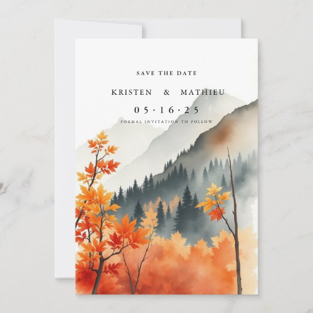 Forest Digital Mountain Save The Date (Front)