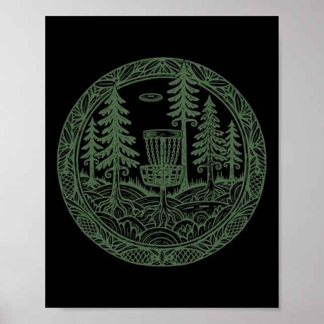 Forest Disc Golf Sket Flying Disc Course Scene  Poster (Front)