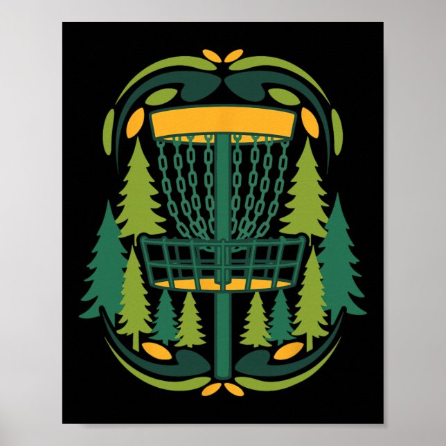 Forest Disc Golf Sket Flying Disc Scene  Poster (Front)