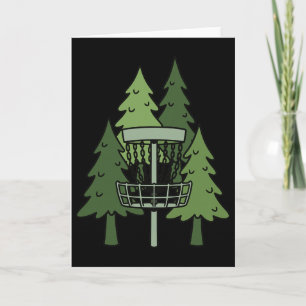 Forest Disc Golf Sket Funny Disc Golfing Scene Card