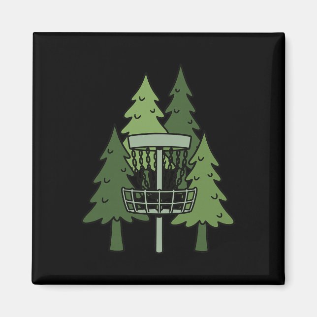 Forest Disc Golf Sket Funny Disc Golfing Scene  Magnet (Front)