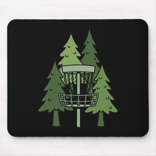 Forest Disc Golf Sket Funny Disc Golfing Scene  Mouse Mat (Front)