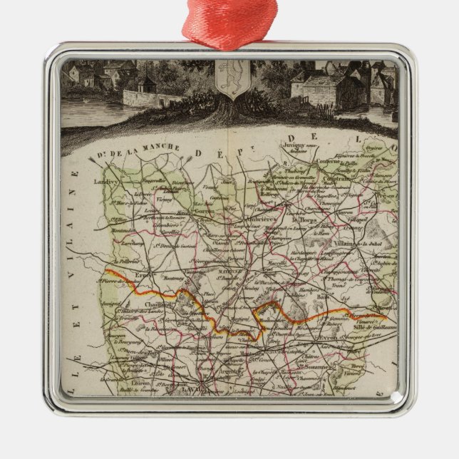 Forest, district boundaries metal tree decoration (Front)