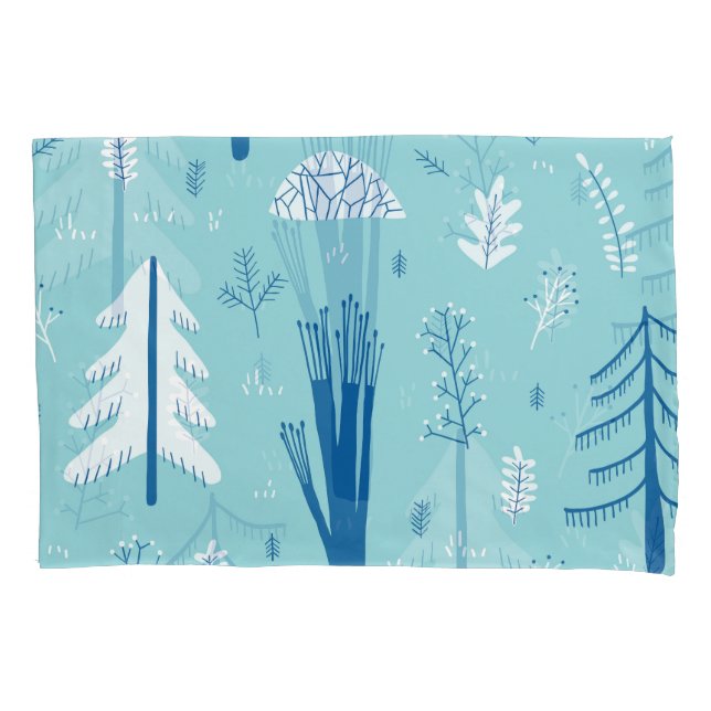 Forest Doodles: Creative Seamless Pattern Pillowcase (Front)