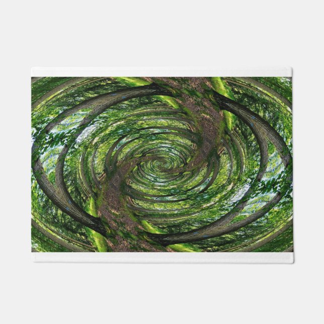 "FOREST (down the rabbit hole)" 24" x 36" Door Mat (Front)