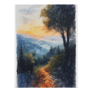 Forest drawing poster