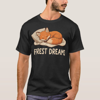 Forest Dreams Cute Sleeping Red T-Shirt