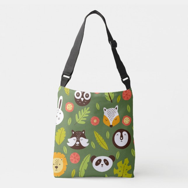 Forest dwellers: Scandinavian children's pattern. Crossbody Bag (Front)
