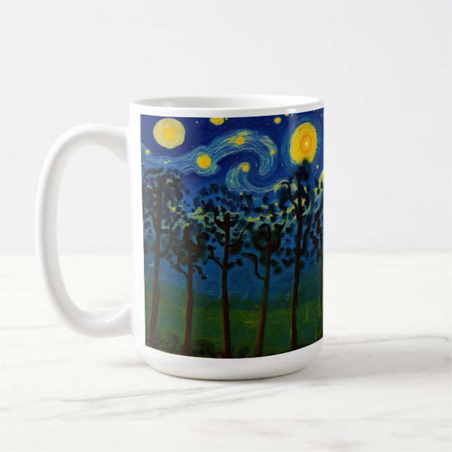 Forest Echoes of Infinity – A Forest Landscape Coffee Mug (Left)