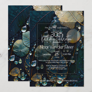 Forest Echos Botanical Gemstone Abstract Invitation