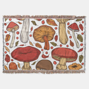 Forest Edibles: Vintage Wild Collection. Throw Blanket