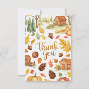 Forest Editable Autumn Fall Thank You Card