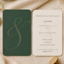 Forest Emerald Wedding Details Enclosure Card