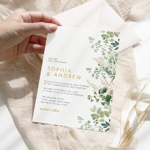 Forest Eucalyptus Greenery Wedding Invitation