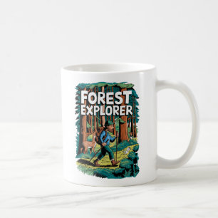 Forest Explorer Vintage Hiking Illustration Coffee Mug