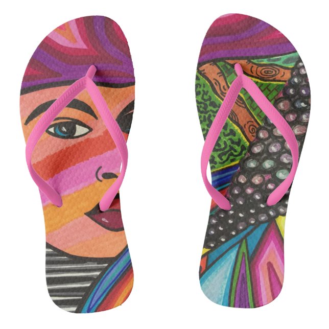 Forest face flip flops (Footbed)