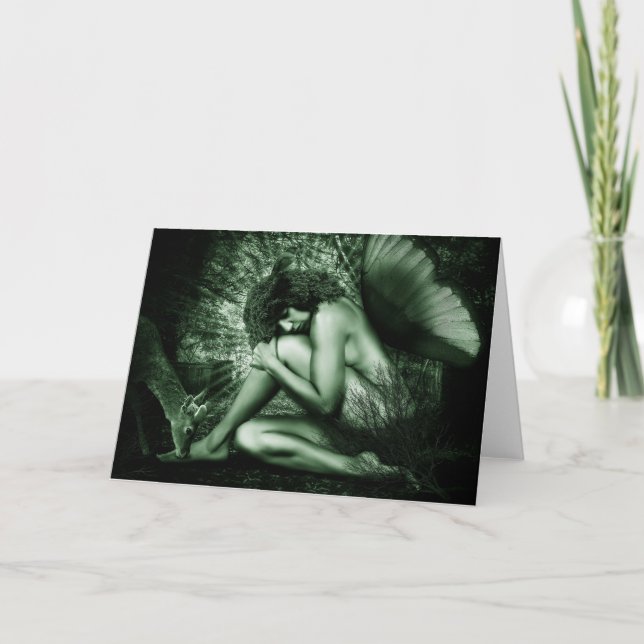 Forest Fae Pagan Greeting Card (Front)