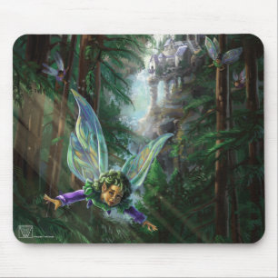 Forest Fairies and Waterfall Castle Mouse Mat