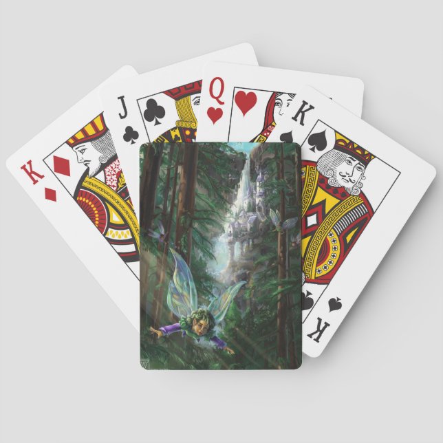 Forest Fairies and Waterfall Castle Playing Cards (Back)
