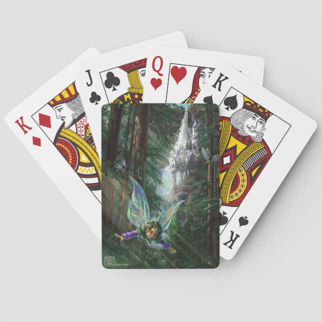 Forest Fairies and Waterfall Castle Playing Cards (Back)