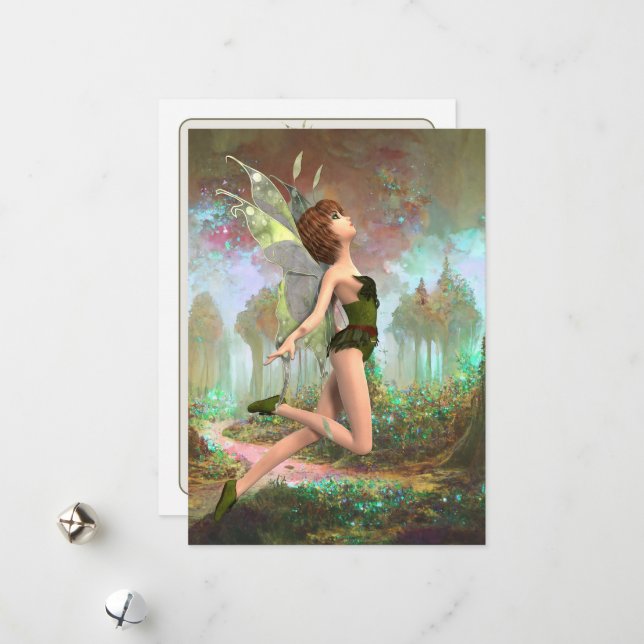 Forest fairy custom Greeting Card (Front/Back In Situ)