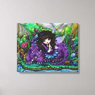 Forest Fairy Purple Dragon Nursery Canvas Art