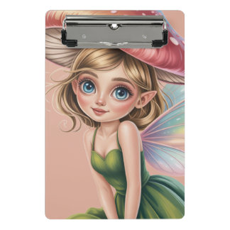 Forest Fairy with Mushroom Hat Illustration Mini Clipboard