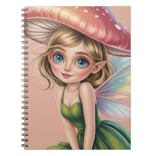 Forest Fairy with Mushroom Hat Illustration Notebook