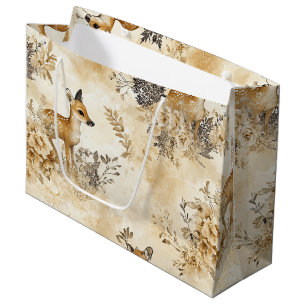 Forest Fawn Animal Pattern Large Gift Bag