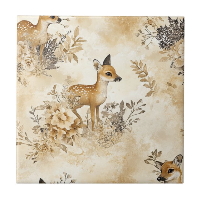 Forest Fawn Animal Pattern Tile (Front)