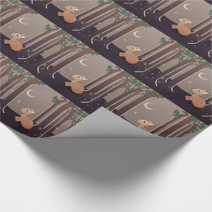Forest Fawn With Fireflies And Moon Art Wrapping Paper
