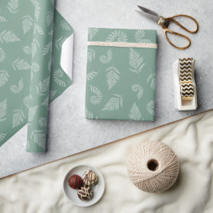 Forest Fern Green Background Wrapping Paper