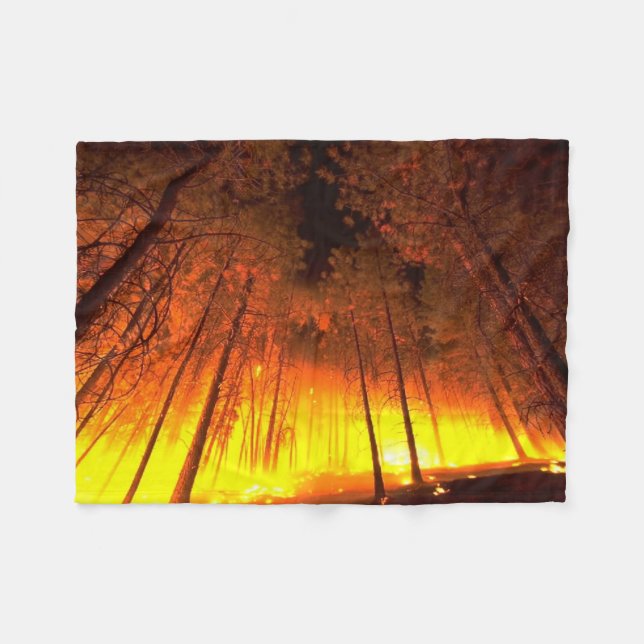 Forest Fire Fleece Blanket (Front (Horizontal))