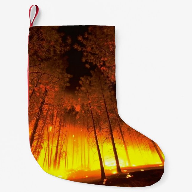 Forest Fire Small Christmas Stocking (Front)