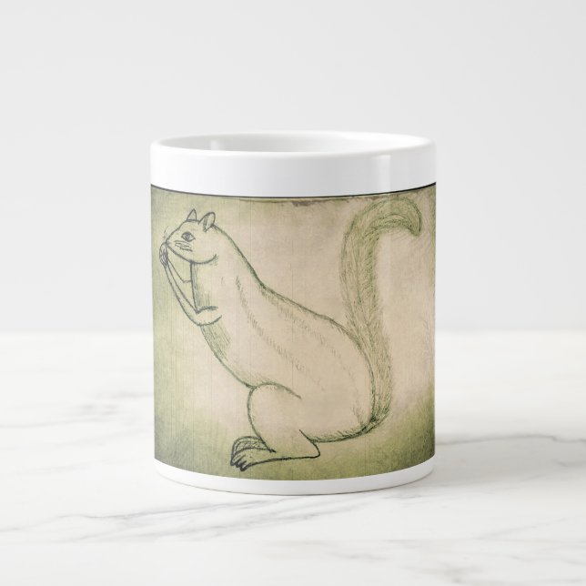 Forest Flavours: Squirrel's Fruitful Dance Large Coffee Mug (Front)