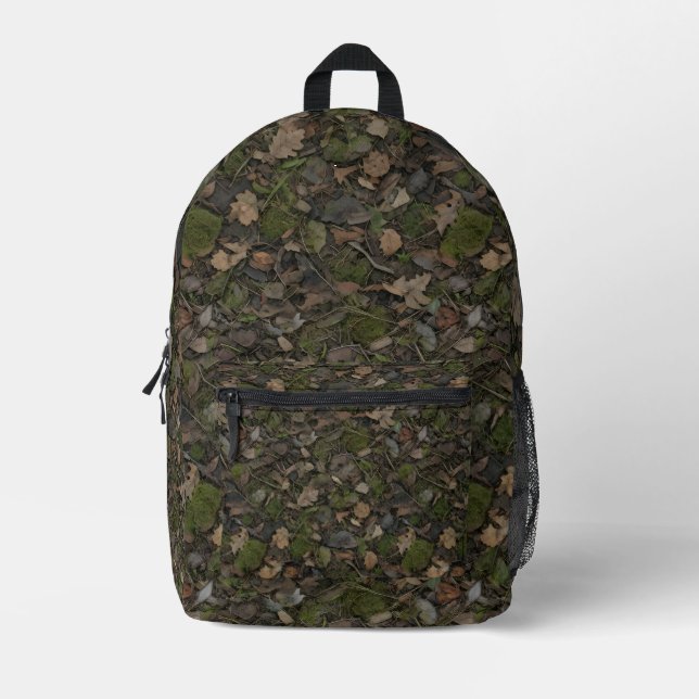 Forest Floor Camo | Moss, Leaf & Woodland Hunter  Printed Backpack (Front)