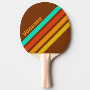 Forest Floor Fog Angled Striping with Name Ping Pong Paddle