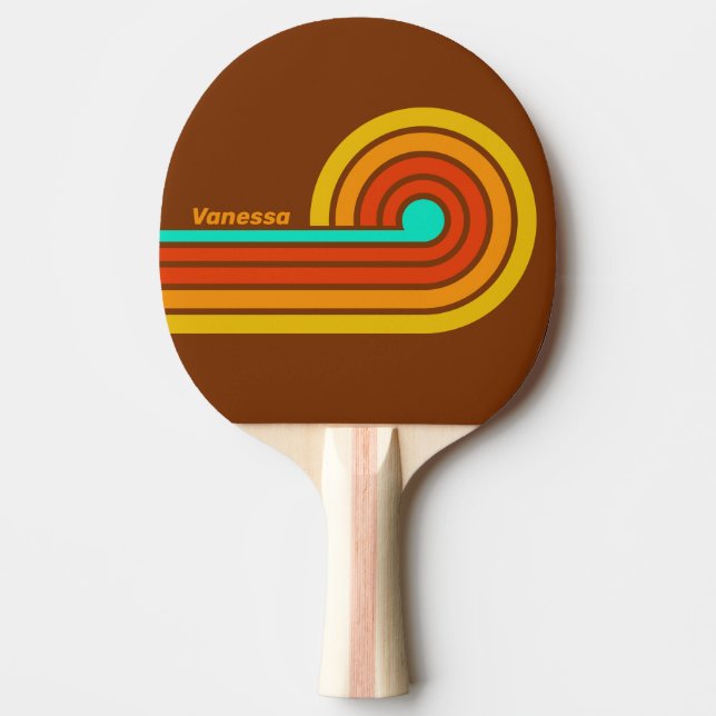 Forest Floor Fog Curl Stripes with Name Ping Pong Paddle (Front)