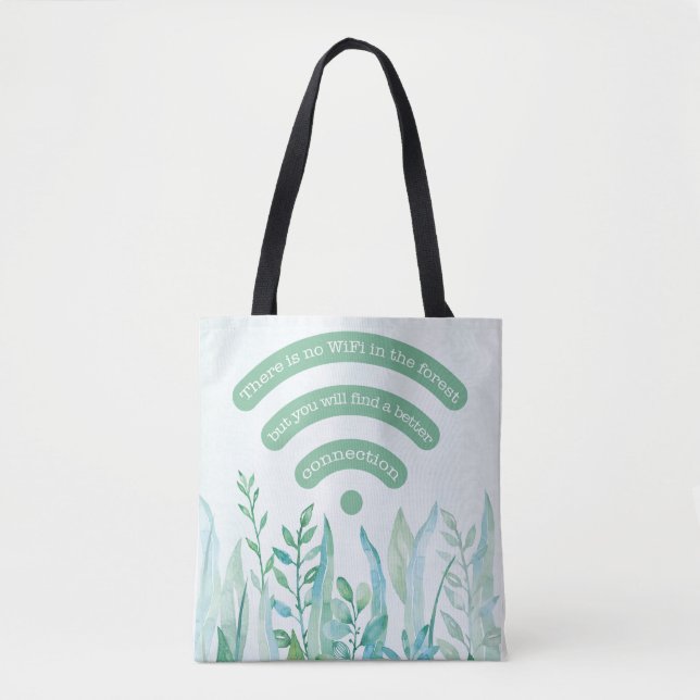 Forest floor - tropical leaves plus quote tote bag (Front)