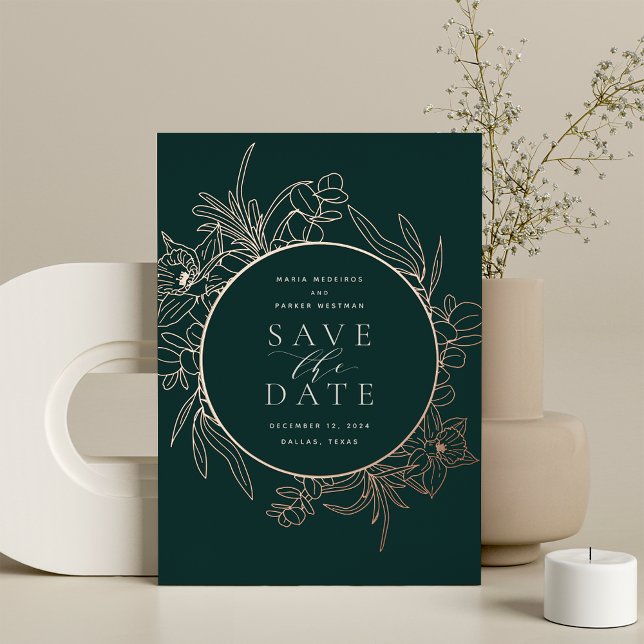 Forest | Floral Foil Save the Date Card (Creator Uploaded)