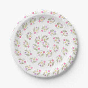 Forest Floral Tropical Botanical Baby Shower Party Paper Plate