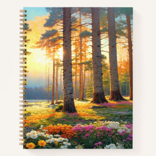 Forest Flowers and Summer Colorful Art Notebook