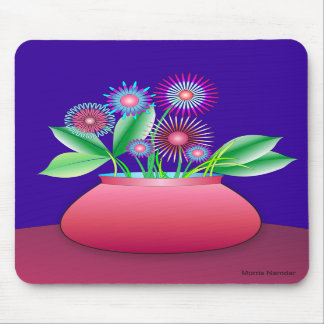 Forest flowers in a red pot mousepad