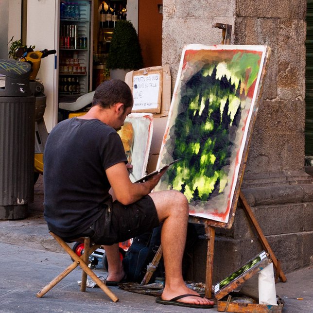 Forest Fog Woodland Landscape Painting Canvas Print (Creator Uploaded)