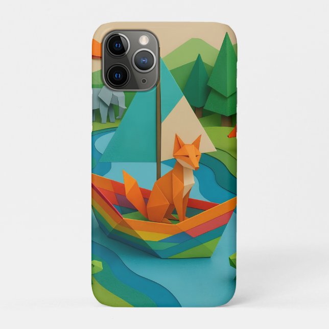 Forest Folded Animals – Colourful Origami Wildlife Case-Mate iPhone Case (Back)